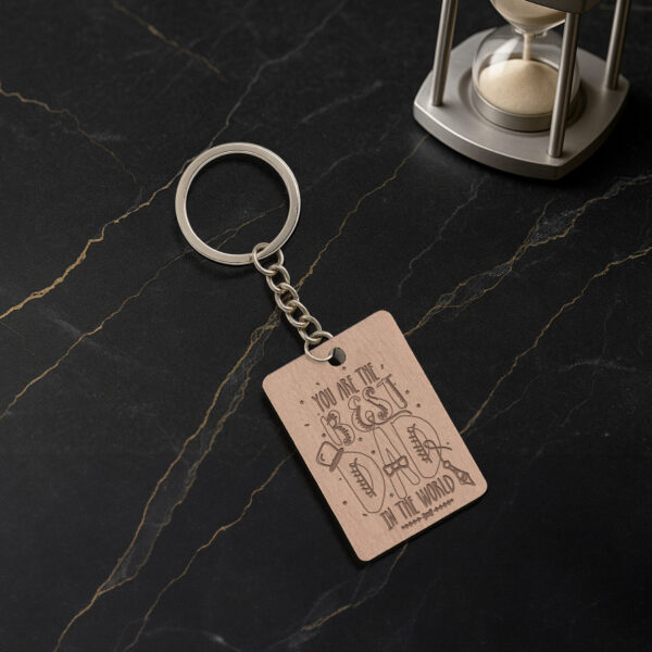 Ξύλινο μπρελόκ μπαμπάς παραλληλόγραμμο