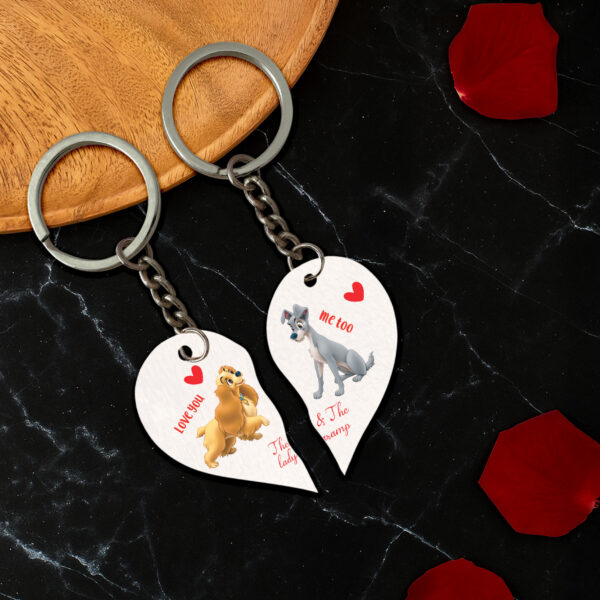 Ξύλινο μπρελόκ couple lady & the tramp