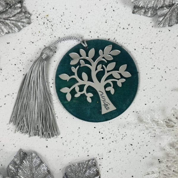 Γούρι κρεμαστό pattern green silver