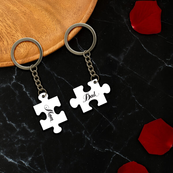 Ξύλινο μπρελόκ puzzle Mom and Dad