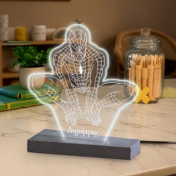 Φωτιστικό plexiglass 3d spiderman